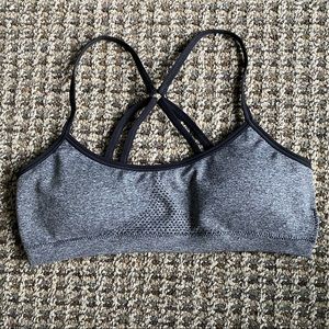 Gray sports bra